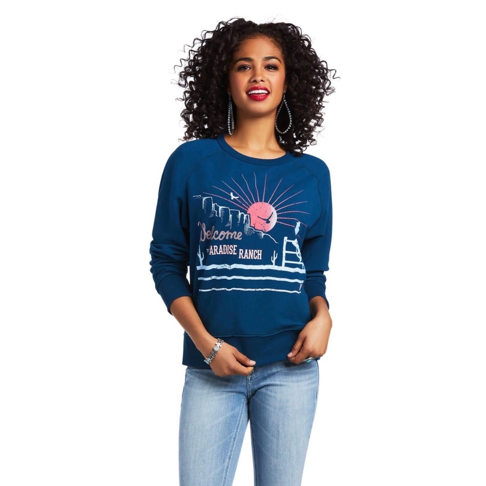 Ariat Sweater Pullover Paradise Ranch Logo Southwest
Cowgirl Rodeo Ranchwear